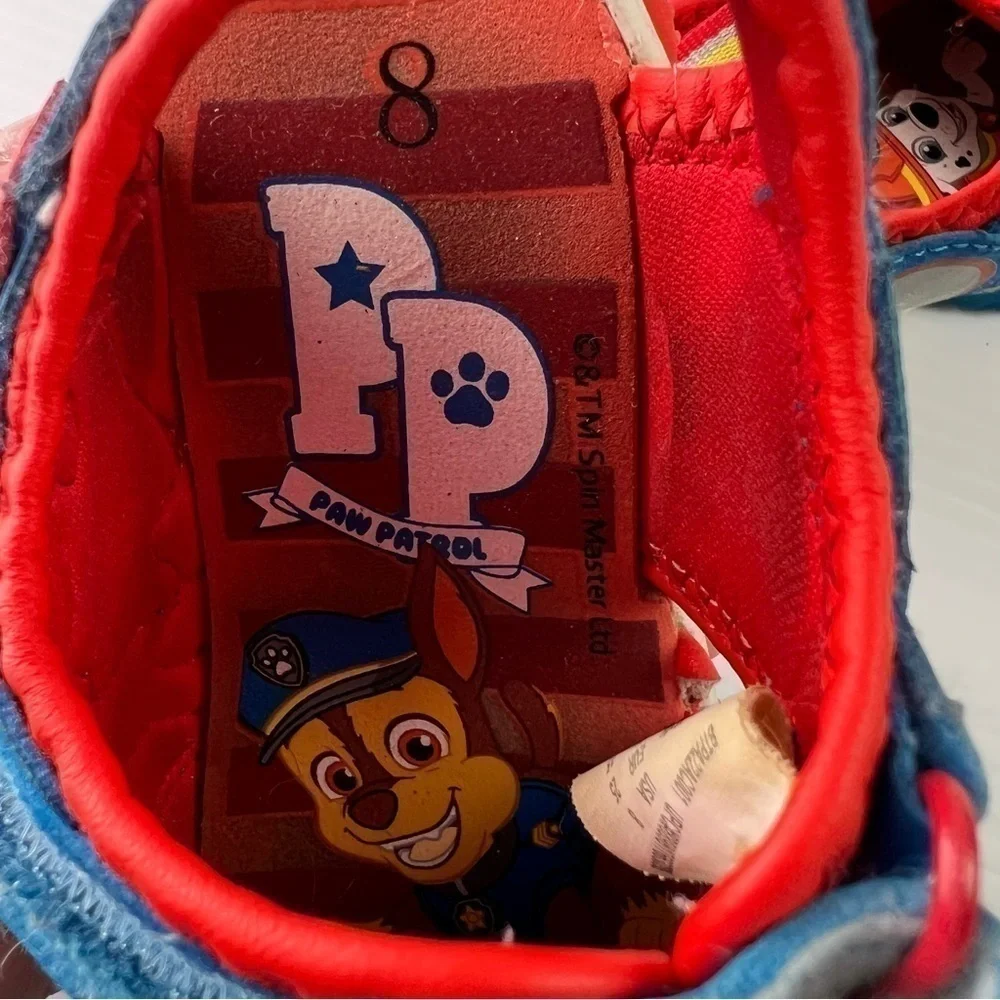 Paw Patrol sandals toddler size 8 Marshall and Chase Hook and Loop straps